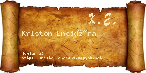 Kriston Enciána névjegykártya
